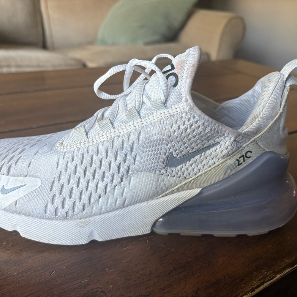 Nike Air Max 270 White and Gray Sneakers